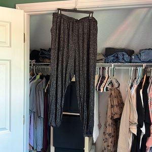 Green Envelope Pajama Pants, 2X, Black